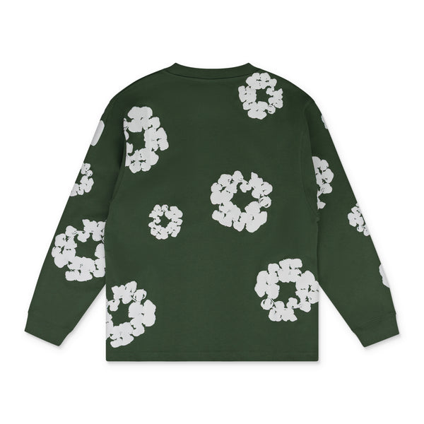 Green Cotton Wreath LS T-Shirt