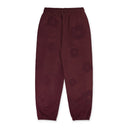 Maroon Mono Wreath Sweatpants 'Beet Root'