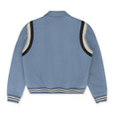 Slate Blue Varsity Bones Bomber Jacket