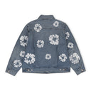 Blue Cotton Wreath Denim Jacket Light Wash