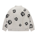 White Cotton Wreath Denim Jacket