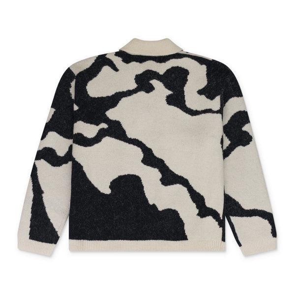 Off White/Black Fireball Polo Sweater