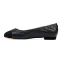 Black CC Toe Cap Ballerina Flats