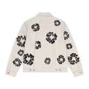 White Cotton Wreath Denim Jacket