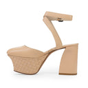 PEACH POUSSIN SMOOTH KID HEELS