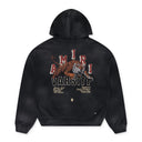 Black Vintage Tiger Varsity Hoodie