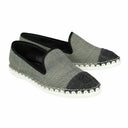 Grey Denim Cap Toe Logo Oxfords