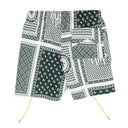 Green Card Print Swim Trunk