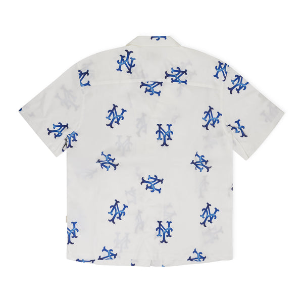 White Mets Collar Shirt