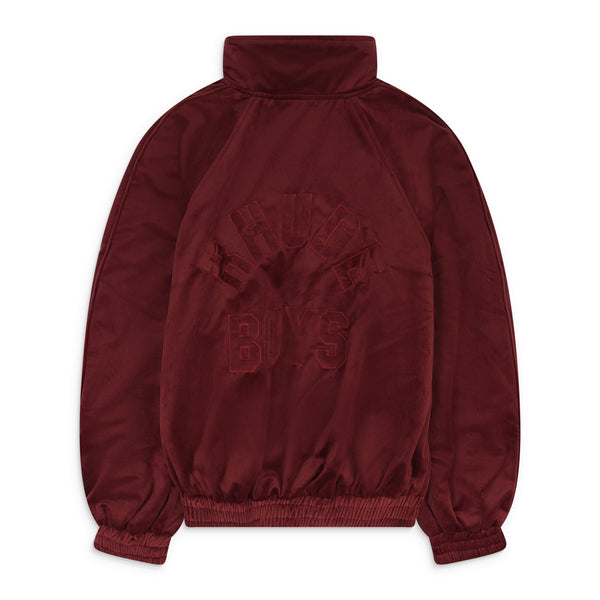 Maroon Velvet Track Jacket
