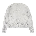 White Cracked Dye Core Logo Crewneck