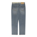 Light Indigo Basalt Distressed Straight-Leg Jeans