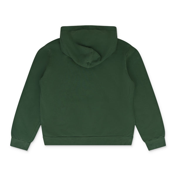 Green Embroidered Floral Logo Hoodie