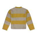 Yellow / Gray Striped Logo Knit Sweater