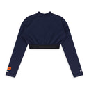 Blue Cropped Logo Turtleneck