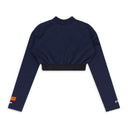 Blue Cropped Logo Turtleneck