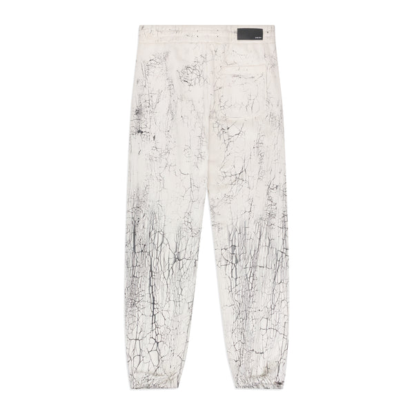 White Cracked Dye Logo Sweatpants