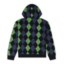 Green Intarsia Zip Hoodie