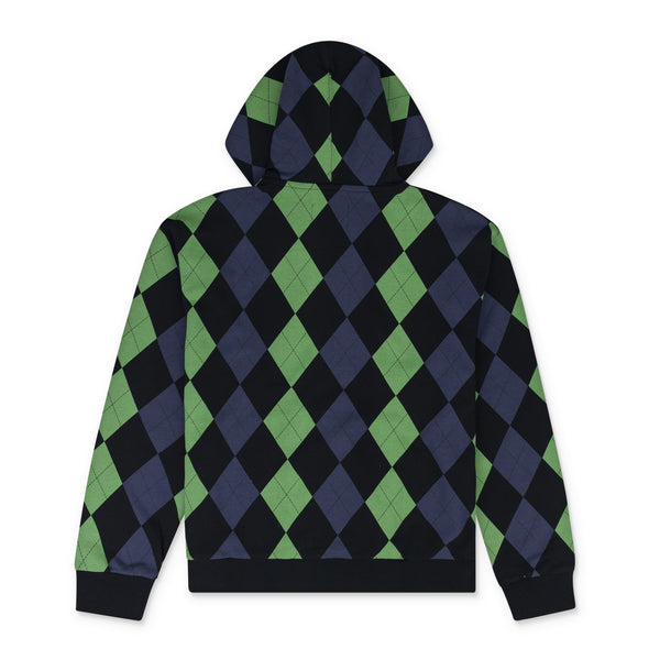 Green Intarsia Zip Hoodie