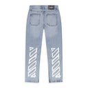 Light Indigo Relaxed Fit Spray Arrow Jeans