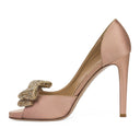 PINK POUDRE (P45) GARAVANI SCARPE CRYSTAL BOW HEELS