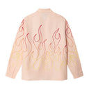 Pink Flame Embroidered Shirt