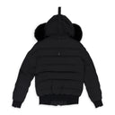 Black / Black Ladriere Shearling Trim Bomber Jacket