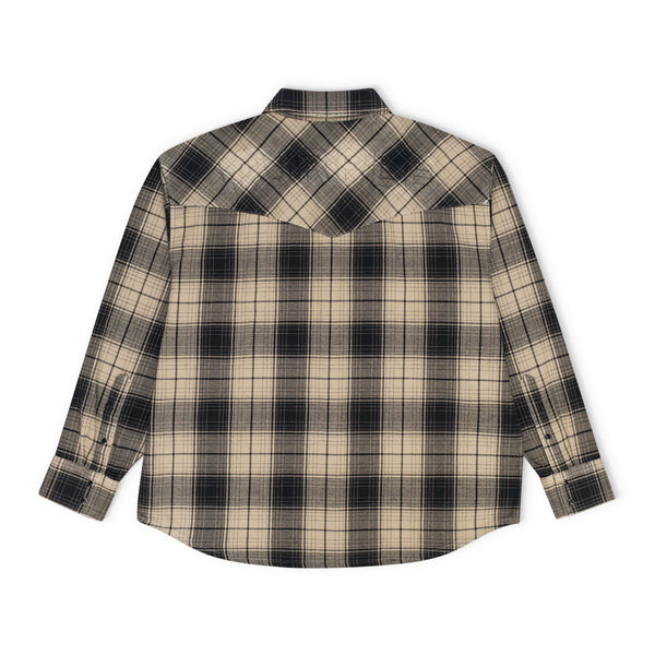 Brown/Rice Overdye Plaid Western Shirt