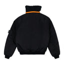 Black Split Hooded Bomber Jacket
