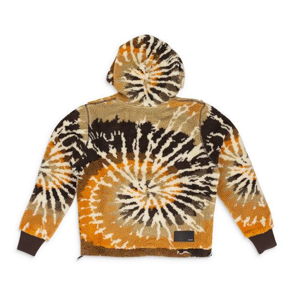 Brown / Orange Tie Dye Polar Fleece Hoodie