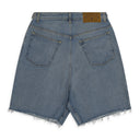 Blue Plain Denim Shorts