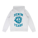 White Denim University Zip Hoodie