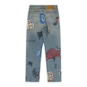 Indigo Painted Denim Pants