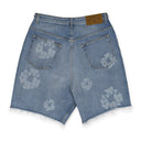 Light Wash Laser Wreath Denim Short
