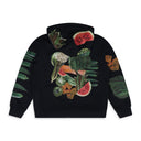 Black Kiss My Grits Fruit Collage Zip Hoodie