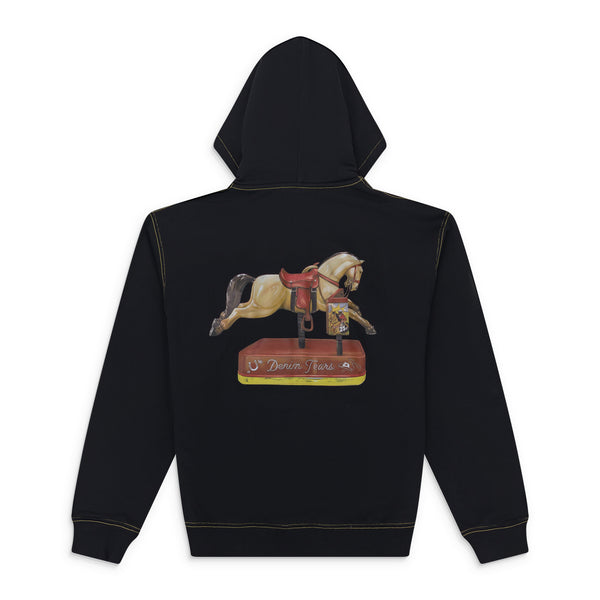 Black Coin Horse Zip Hoodie