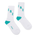 White/Teal Collegiate Tube Socks