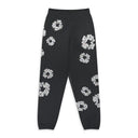 Vintage Black Rhinestone Cotton Wreath Sweatpants