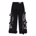 Black Winged Logo Bondage Pants