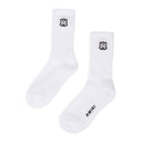 White/Black MA Embroidery Patch Socks