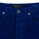Blue Velours Flocked Skinny Jeans