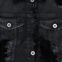 Black Flock Denim Jacket
