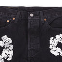 Black Cotton Wreath Jeans