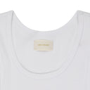 White Embroidered Logo Tank Top