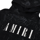 Black Cracked Dye Core Logo Hoodie