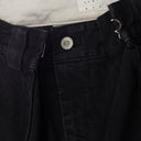 Black Big Tuck Denim Trousers