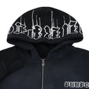 Black Beauty HWT Gothic Wordmark Fleece Zip Hoody