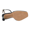 BLACK NERO SCARPE ANKLE STRAP SLIGHTLY SQUARED TOE HEELS