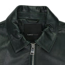 Black Leather Front Zip Jacket