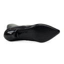 BLACK NAPPA STRETCH POINTED TOE PUMPS